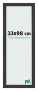 Marco de Fotos 33x98cm Negro Grano De Madera MDF Bologna Delantera Tamano | Yourdecoration.es