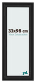 Marco de Fotos 33x98cm Negro Grano De Madera MDF Lazio Delantera Tamano | Yourdecoration.es