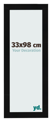 Marco de Fotos 33x98cm Negro Plateado Pulido MDF Pisa Delantera Tamano | Yourdecoration.es