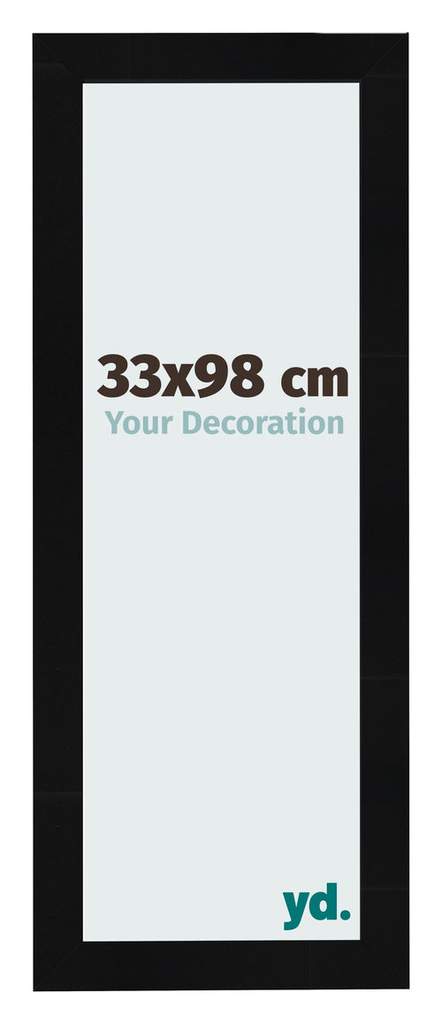 Marco de Fotos 33x98cm Negro Plateado Pulido MDF Pisa Delantera Tamano | Yourdecoration.es