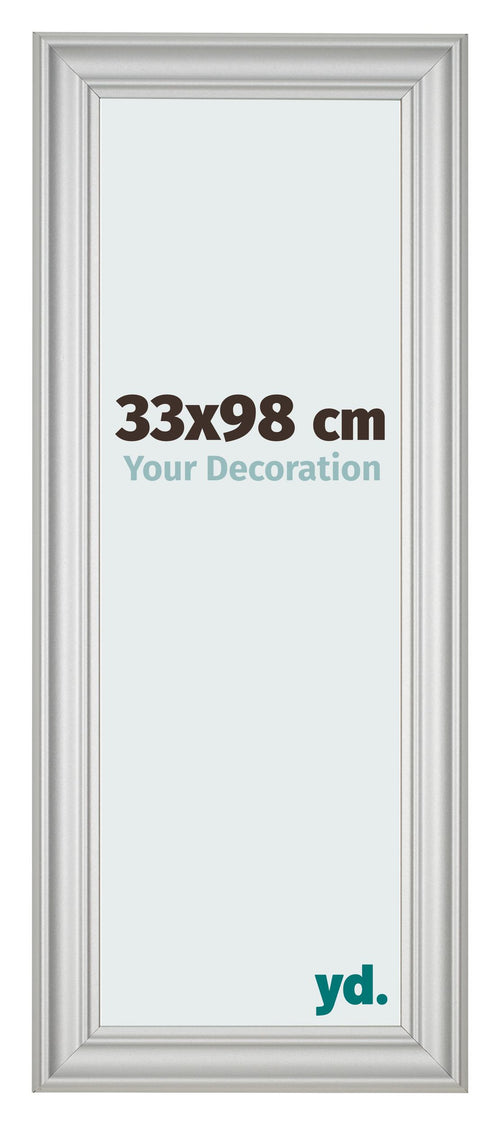 Marco de Fotos 33x98cm Plateado Mate MDF Lazio Delantera Tamano | Yourdecoration.es