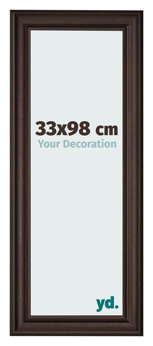 Marco de Fotos 33x98cm Roble Oscuro MDF Lazio Delantera Tamano | Yourdecoration.es