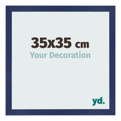Marco de Fotos 35x35cm Azul Oscuro Barrido MDF Bologna Delantera Tamano | Yourdecoration.es