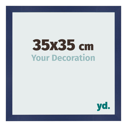 Marco de Fotos 35x35cm Azul Oscuro Barrido MDF Bologna Delantera Tamano | Yourdecoration.es