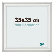 Marco de Fotos 35x35cm Blanco Barrido MDF Lazio Delantera Tamano | Yourdecoration.es