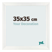 Marco de Fotos 35x35cm Blanco Vintage MDF Pisa Delantera Tamano | Yourdecoration.es