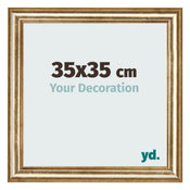 Marco de Fotos 35x35cm Dorado Antiguo MDF Lazio Delantera Tamano | Yourdecoration.es