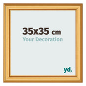 Marco de Fotos 35x35cm Dorado Matte MDF Lazio Delantera Tamano | Yourdecoration.es