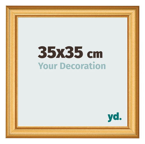 Marco de Fotos 35x35cm Dorado Matte MDF Lazio Delantera Tamano | Yourdecoration.es