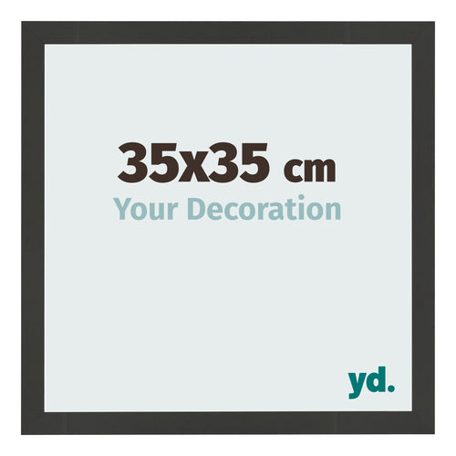 Marco de Fotos 35x35cm Negro Grano De Madera MDF Bologna Delantera Tamano | Yourdecoration.es