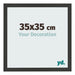 Marco de Fotos 35x35cm Negro Grano De Madera MDF Bologna Delantera Tamano | Yourdecoration.es