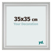 Marco de Fotos 35x35cm Plateado Mate MDF Lazio Delantera Tamano | Yourdecoration.es