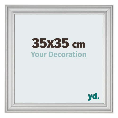 Marco de Fotos 35x35cm Plateado Mate MDF Lazio Delantera Tamano | Yourdecoration.es