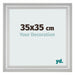 Marco de Fotos 35x35cm Plateado Mate MDF Lazio Delantera Tamano | Yourdecoration.es