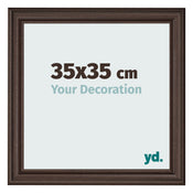 Marco de Fotos 35x35cm Roble Oscuro MDF Lazio Delantera Tamano | Yourdecoration.es