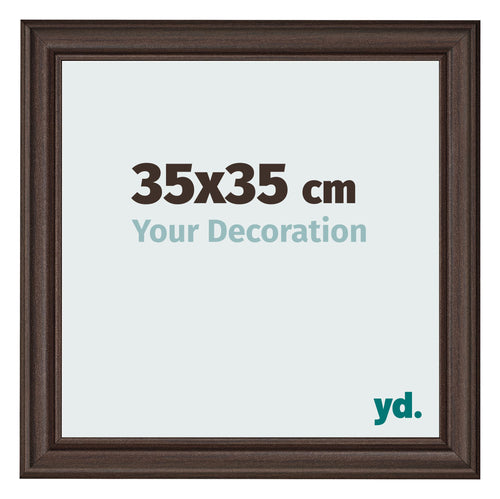 Marco de Fotos 35x35cm Roble Oscuro MDF Lazio Delantera Tamano | Yourdecoration.es
