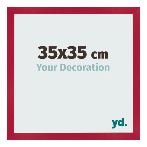 Marco de Fotos 35x35cm Rojo MDF Bologna Delantera Tamano | Yourdecoration.es