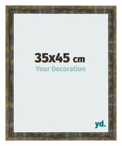 Marco de Fotos 35x45cm Azul Y Dorado Fusionado MDF Pisa Delantera Tamano | Yourdecoration.es