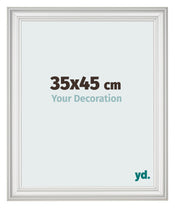 Marco de Fotos 35x45cm Blanco Barrido MDF Lazio Delantera Tamano | Yourdecoration.es