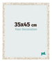 Marco de Fotos 35x45cm Blanco Vintage MDF Bologna Delantera Tamano | Yourdecoration.es