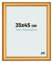 Marco de Fotos 35x45cm Dorado Matte MDF Lazio Delantera Tamano | Yourdecoration.es