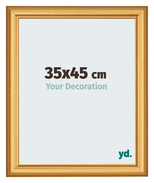 Marco de Fotos 35x45cm Dorado Matte MDF Lazio Delantera Tamano | Yourdecoration.es