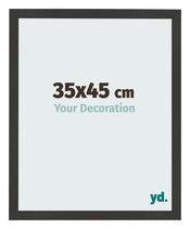 Marco de Fotos 35x45cm Negro Grano De Madera MDF Bologna Delantera Tamano | Yourdecoration.es