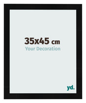 Marco de Fotos 35x45cm Negro Plateado Pulido MDF Pisa Delantera Tamano | Yourdecoration.es