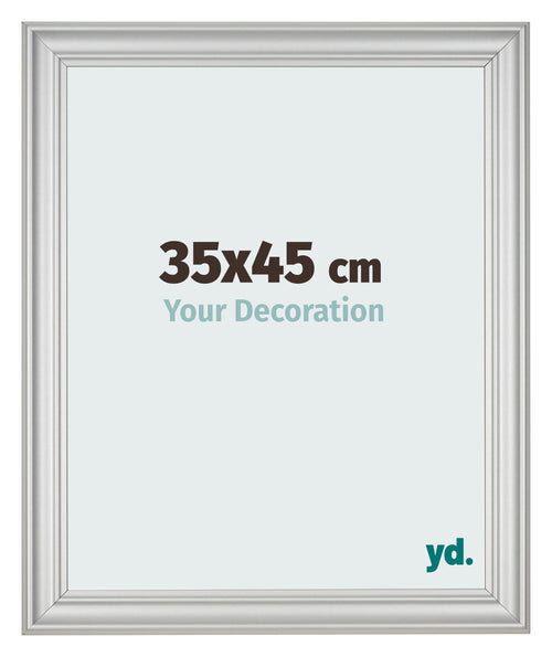 Marco de Fotos 35x45cm Plateado Mate MDF Lazio Delantera Tamano | Yourdecoration.es