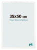 Marco de Fotos 35x50 cm Blanco Brillante MDF Bologna Delantera Tamano | Yourdecoration.es