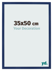 Marco de Fotos 35x50cm Azul Oscuro Barrido MDF Bologna Delantera Tamano | Yourdecoration.es