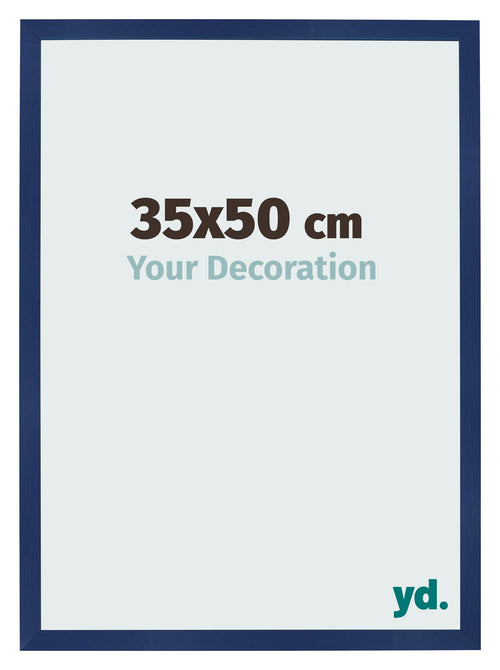 Marco de Fotos 35x50cm Azul Oscuro Barrido MDF Bologna Delantera Tamano | Yourdecoration.es