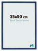 Marco de Fotos 35x50cm Azul Oscuro Barrido MDF Bologna Delantera Tamano | Yourdecoration.es