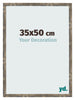 Marco de Fotos 35x50cm Azul Y Dorado Fusionado MDF Bologna Delantera Tamano | Yourdecoration.es