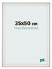 Marco de Fotos 35x50cm Blanco Barrido MDF Lazio Delantera Tamano | Yourdecoration.es