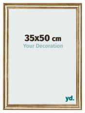 Marco de Fotos 35x50cm Dorado Antiguo MDF Lazio Delantera Tamano | Yourdecoration.es