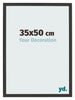 Marco de Fotos 35x50cm Negro Grano De Madera MDF Bologna Delantera Tamano | Yourdecoration.es