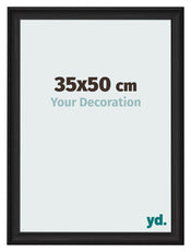 Marco de Fotos 35x50cm Negro Grano De Madera MDF Lazio Delantera Tamano | Yourdecoration.es