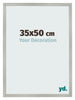 Marco de Fotos 35x50cm Plateado Mate MDF Bologna Delantera Tamano | Yourdecoration.es