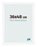 Marco de Fotos 36x48 cm Blanco Mate MDF Bologna Delantera Tamano | Yourdecoration.es