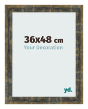 Marco de Fotos 36x48cm Azul Y Dorado Fusionado MDF Pisa Delantera Tamano | Yourdecoration.es