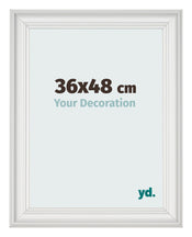 Marco de Fotos 36x48cm Blanco Barrido MDF Lazio Delantera Tamano | Yourdecoration.es