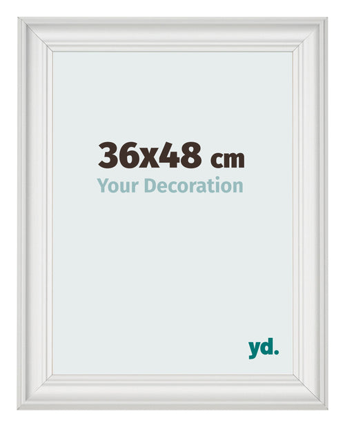 Marco de Fotos 36x48cm Blanco Barrido MDF Lazio Delantera Tamano | Yourdecoration.es