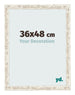 Marco de Fotos 36x48cm Blanco Vintage MDF Bologna Delantera Tamano | Yourdecoration.es