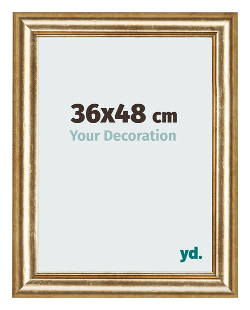 Marco de Fotos 36x48cm Dorado Antiguo MDF Lazio Delantera Tamano | Yourdecoration.es