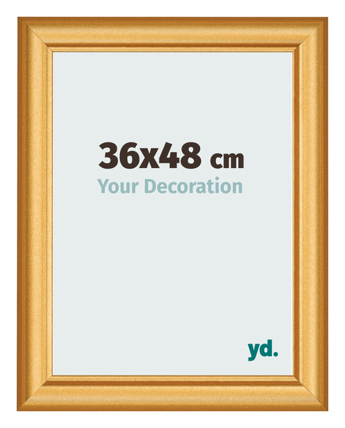 Marco de Fotos 36x48cm Dorado Matte MDF Lazio Delantera Tamano | Yourdecoration.es