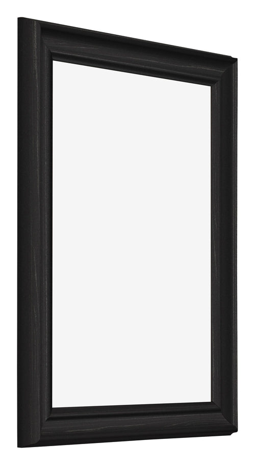 Marco de Fotos 36x48cm Negro Grano De Madera MDF Lazio Delantera Oblicuo | Yourdecoration.es