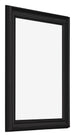 Marco de Fotos 36x48cm Negro Grano De Madera MDF Lazio Delantera Oblicuo | Yourdecoration.es