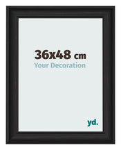 Marco de Fotos 36x48cm Negro Grano De Madera MDF Lazio Delantera Tamano | Yourdecoration.es