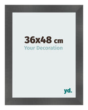Marco de Fotos 36x48cm Negro Plateado Pulido MDF Pisa Delantera Tamano | Yourdecoration.es